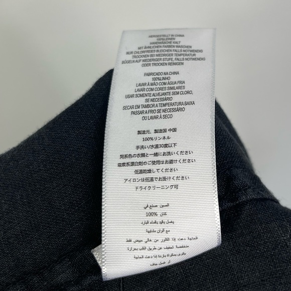 JOIE Erlette Cropped Linen Cargo Pants High Waisted Slouch Waist Ankle Tie Black - Picture 13 of 15